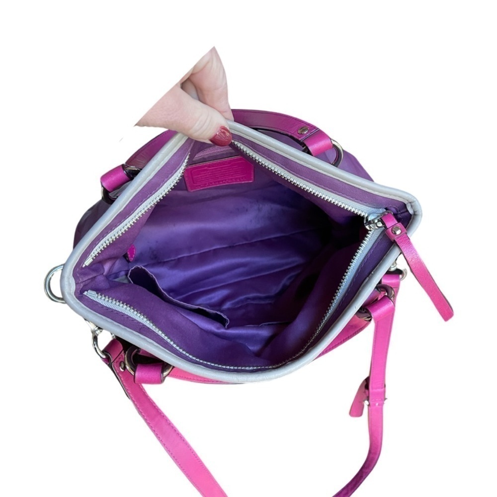 Coach Daisy Spectator Leather Mia (F23911) Silver/Purple/Pink Handbag - Picture 6 of 9